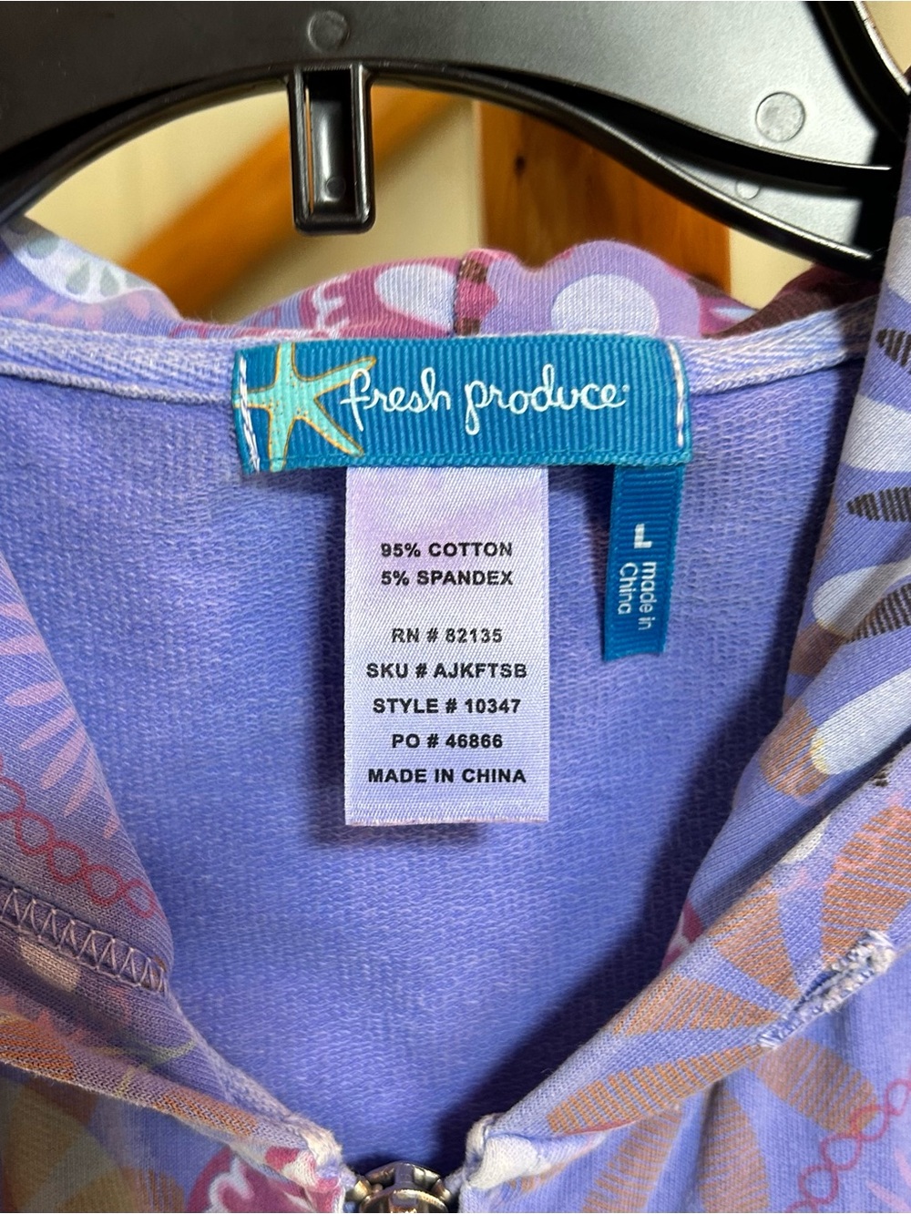 Fresh Produce colorful flowers hoodie - periwinkle / lavender - Picture 4 of 10